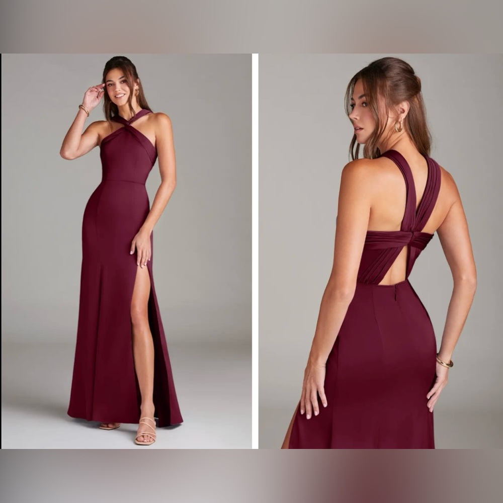 Azazie Mulberry Stretch Satin Dress
